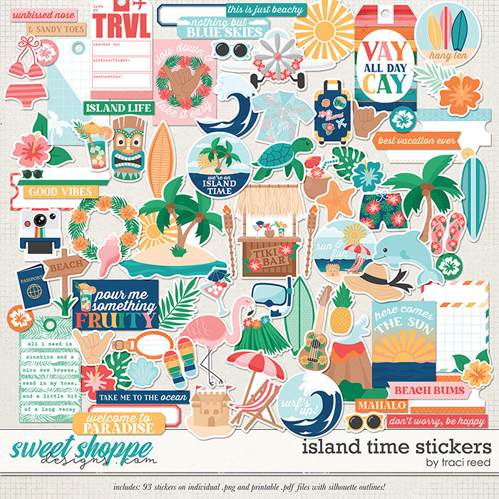 Island Time Stickers by Traci Reed Island Time Stickers by Traci Reed