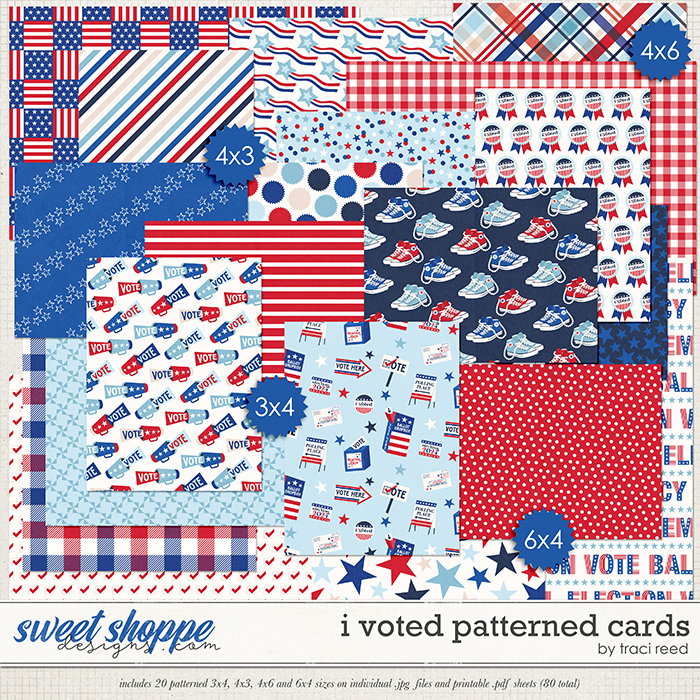 I Voted Patterned Cards by Traci Reed I Voted Patterned Cards by Traci Reed