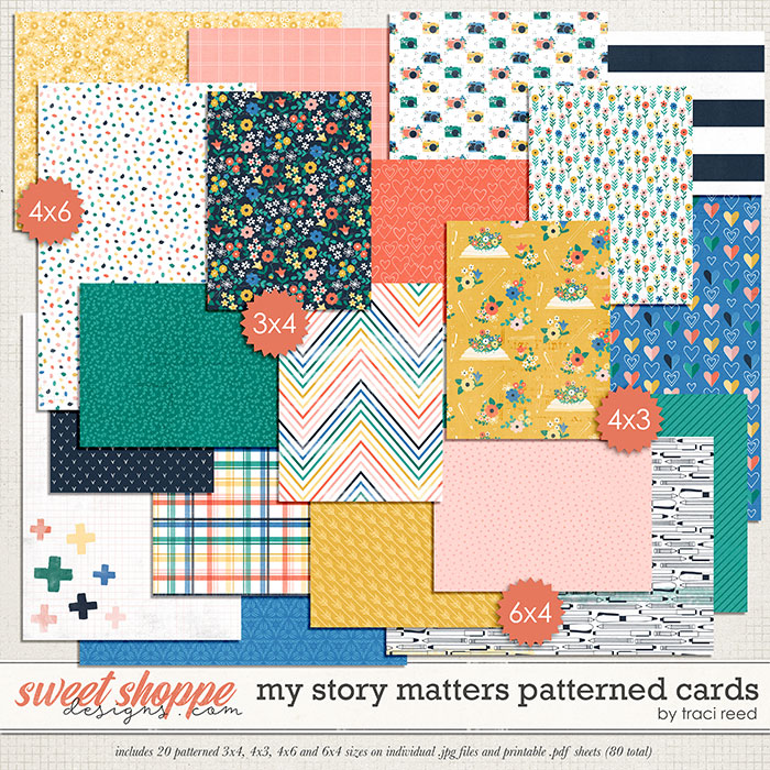 My Story Matters Patterned Cards by Traci Reed