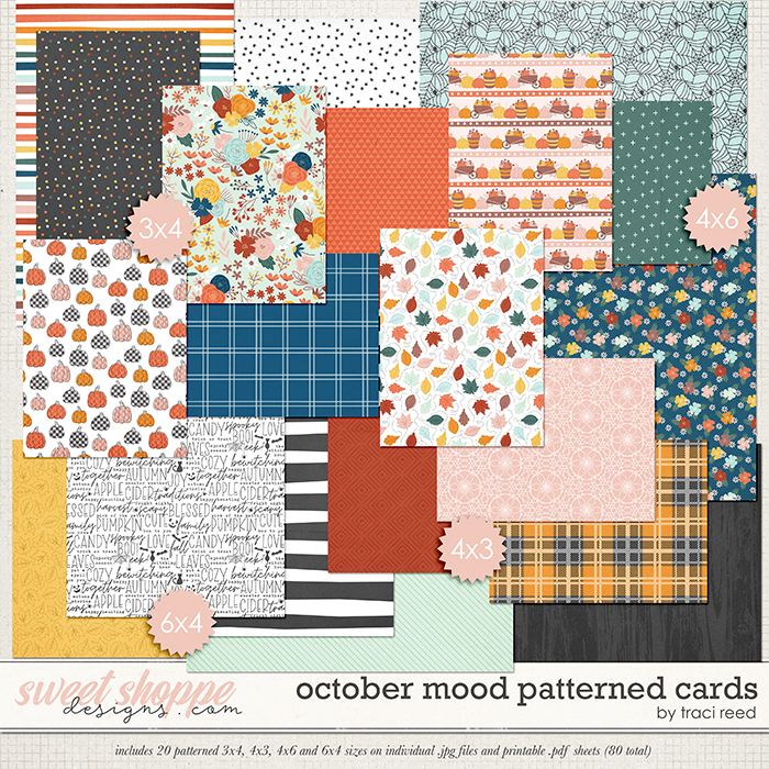 October Mood Patterned Cards by Traci Reed