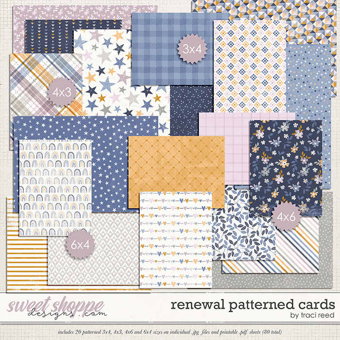 Renewal Patterned Cards by Traci Reed