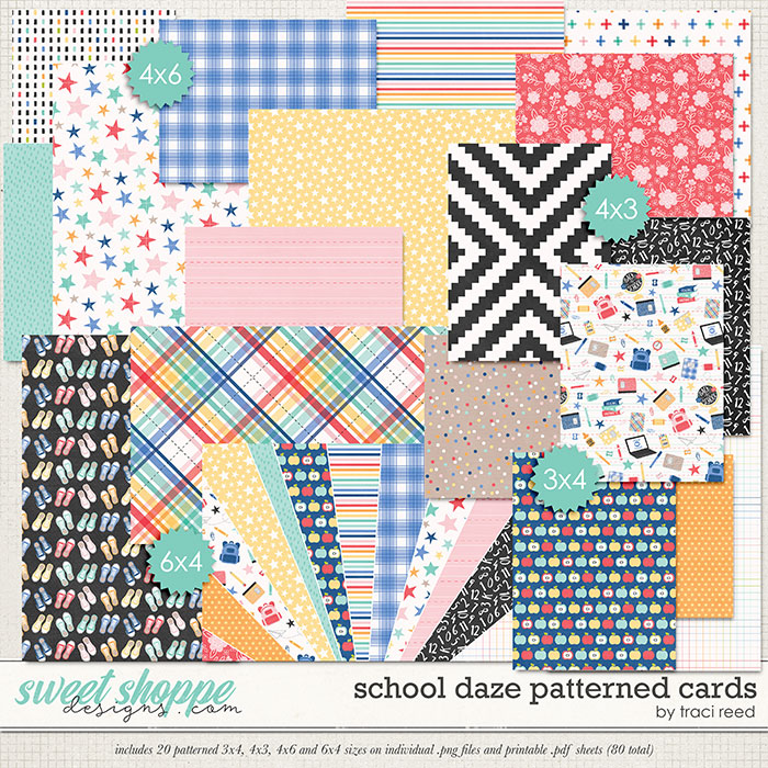 School Daze Patterned Cards by Traci Reed