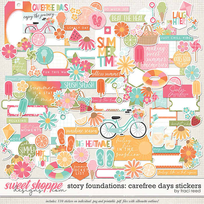 Story Foundations: Carefree Days Stickers by Traci Reed