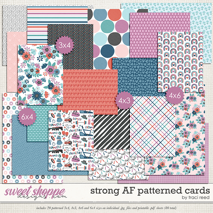 Strong AF Patterned Cards by Traci Reed