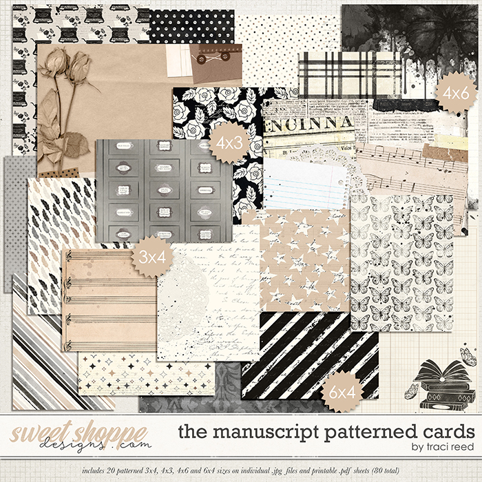 The Manuscript Patterned Cards by Traci Reed