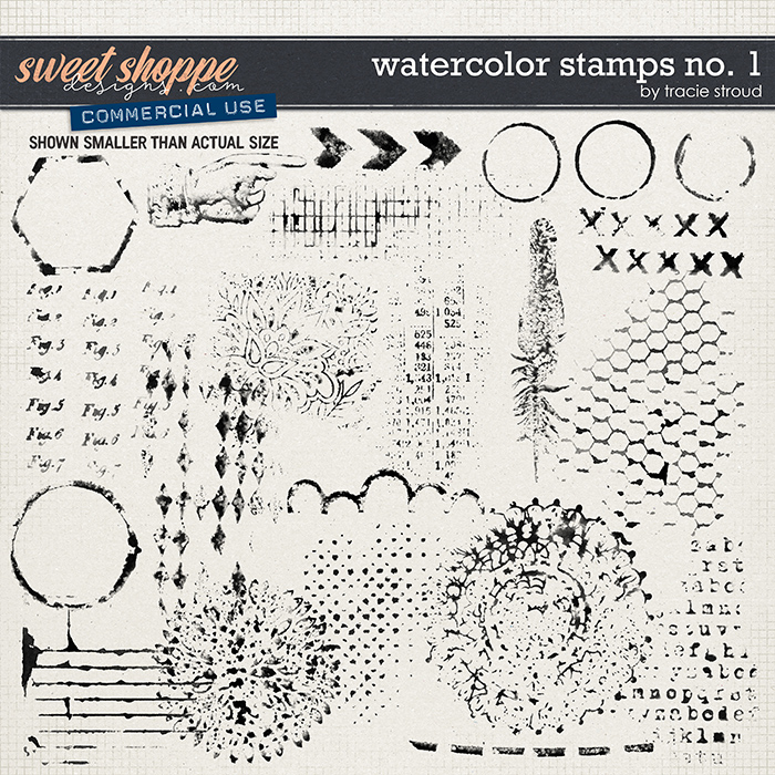 CU Watercolor Stamps no. 1 by Tracie Stroud