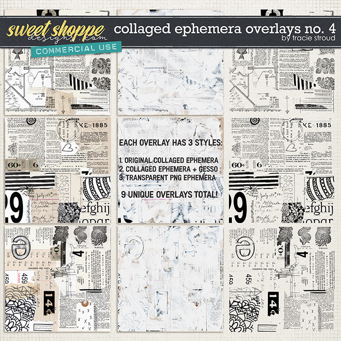 CU Collaged Ephemera Overlays no. 4 by Tracie Stroud