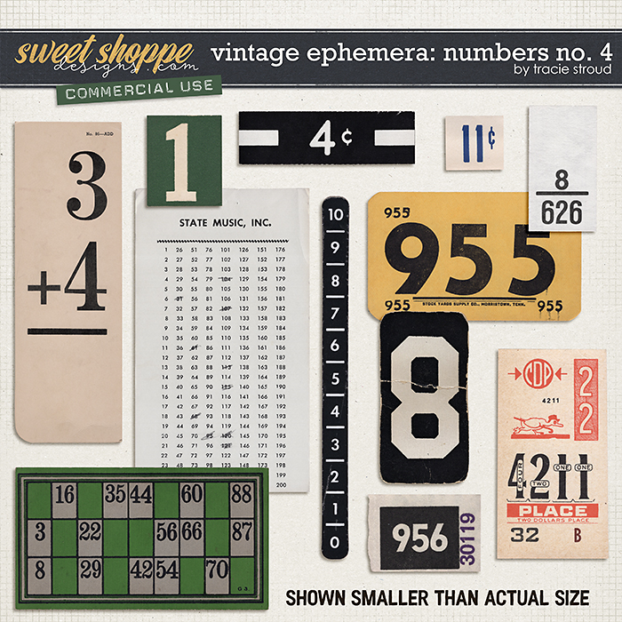 CU Vintage Ephemera: Numbers no. 4 by Tracie Stroud CU Vintage Ephemera: Numbers no. 4 by Tracie Stroud