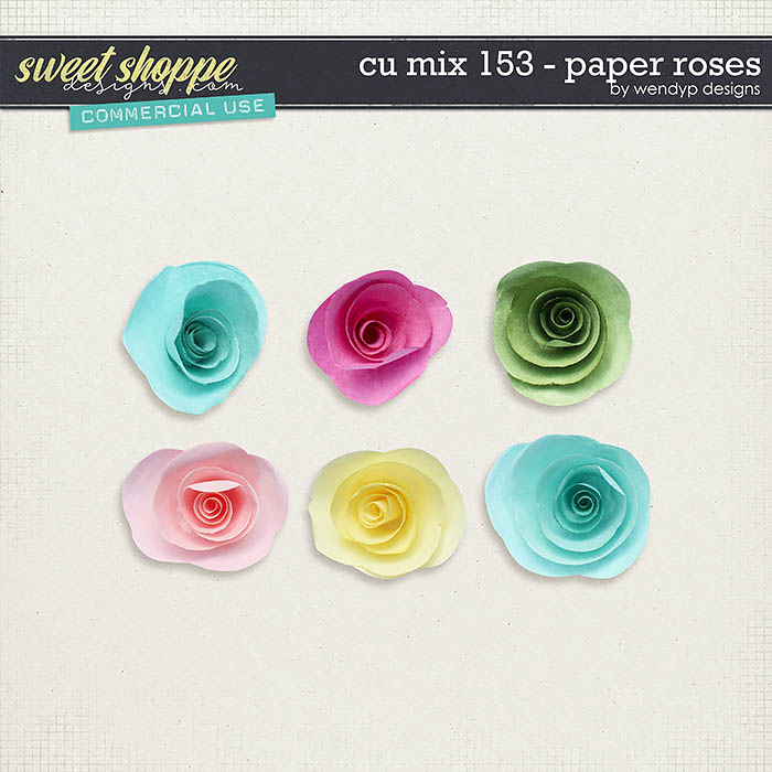 CU Mix 153 - Paper roses by WendyP Designs