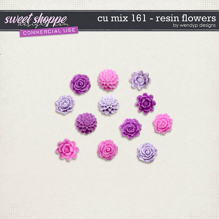 CU Mix 161 - Resin flowers by WendyP Designs