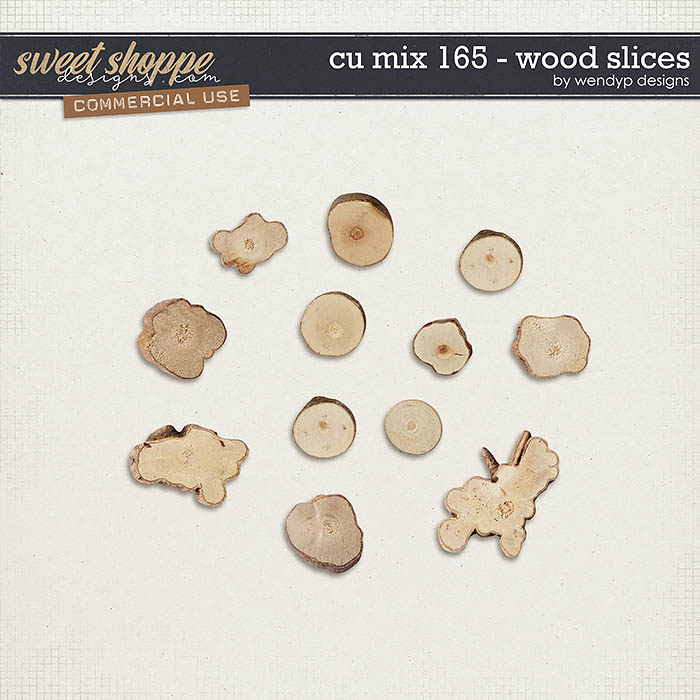 CU Mix 165 - wood slices by WendyP Designs