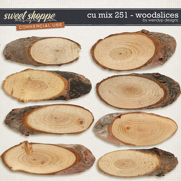 CU mix 251 - wood slices by WendyP Designs 
