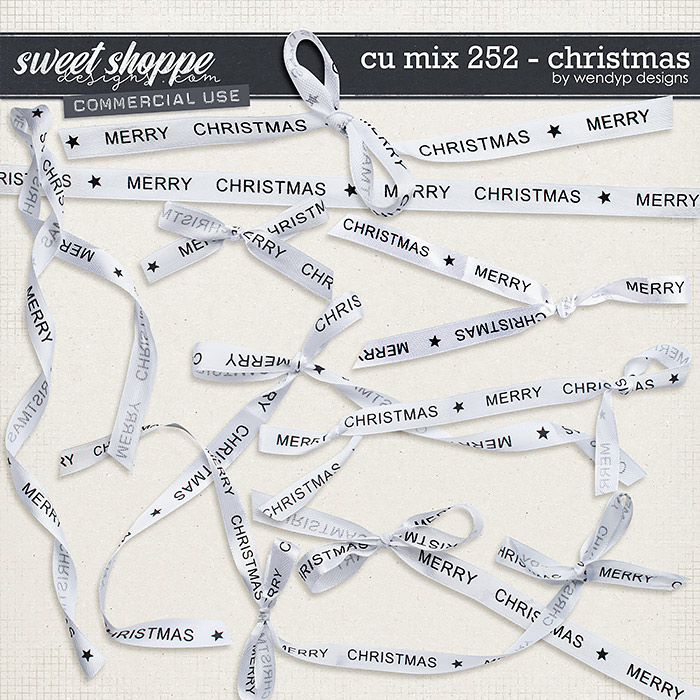 CU mix 252 - Christmas ribbons by WendyP Designs