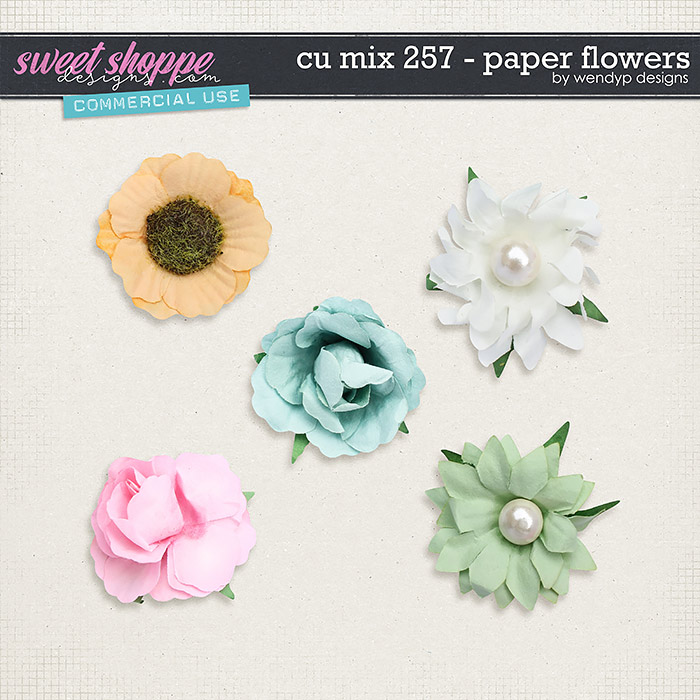 CU Mix 257 - Paper flowers by WendyP Designs