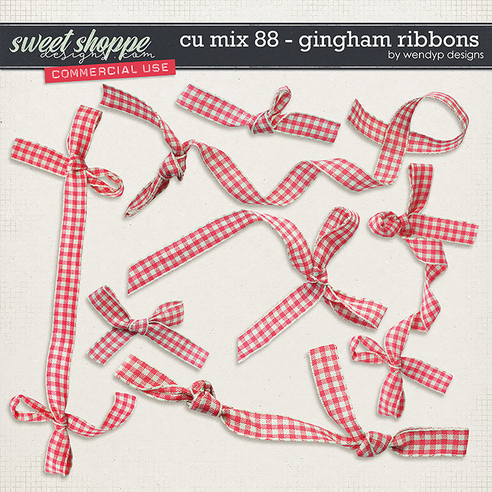 CU Mix 88 - Gingham ribbons by WendyP Designs