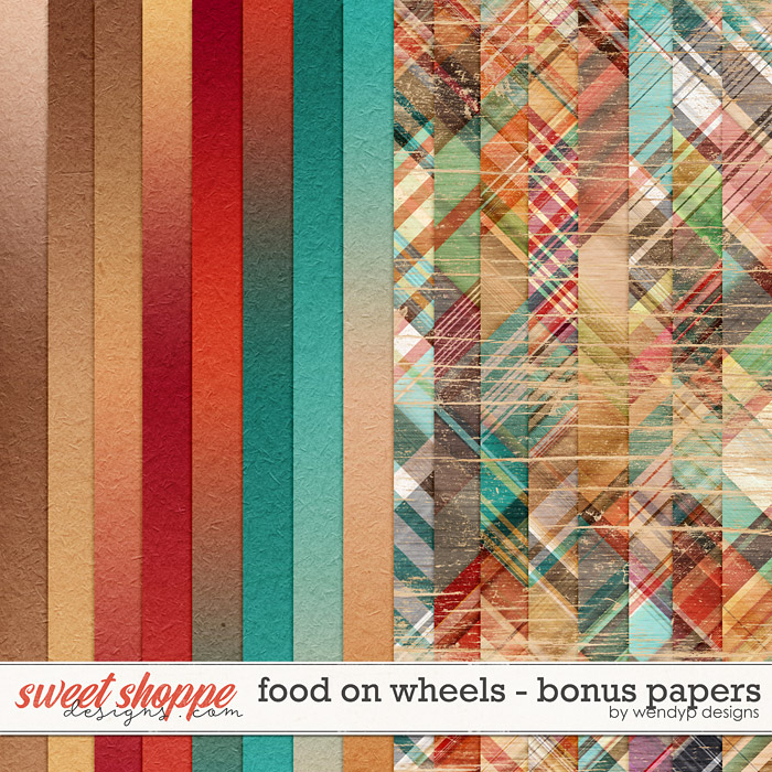 Food on wheels - bonus papers by WendyP Designs