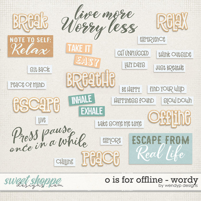 O is for Offline - wordy by WendyP Designs