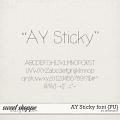 AY Sticky font {PU} by Amanda Yi