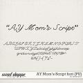 AY Mom's Script font {PU} by Amanda Yi