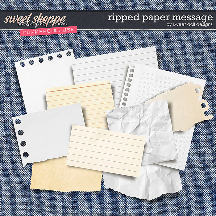 Ripped Paper message (CU) by Sweet Doll designs