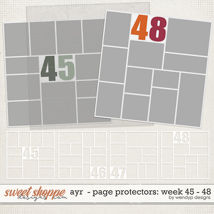 All year round: page protectors week 45 - 48 by WendyP Designs 