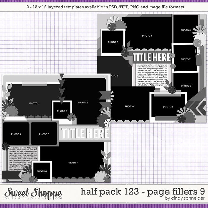 Cindy's Layered Templates - Half Pack 123: Page Fillers 9 by Cindy Schneider