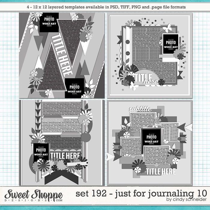 Cindy's Layered Templates - Set 192: Just for Journaling 10 by Cindy Schneider
