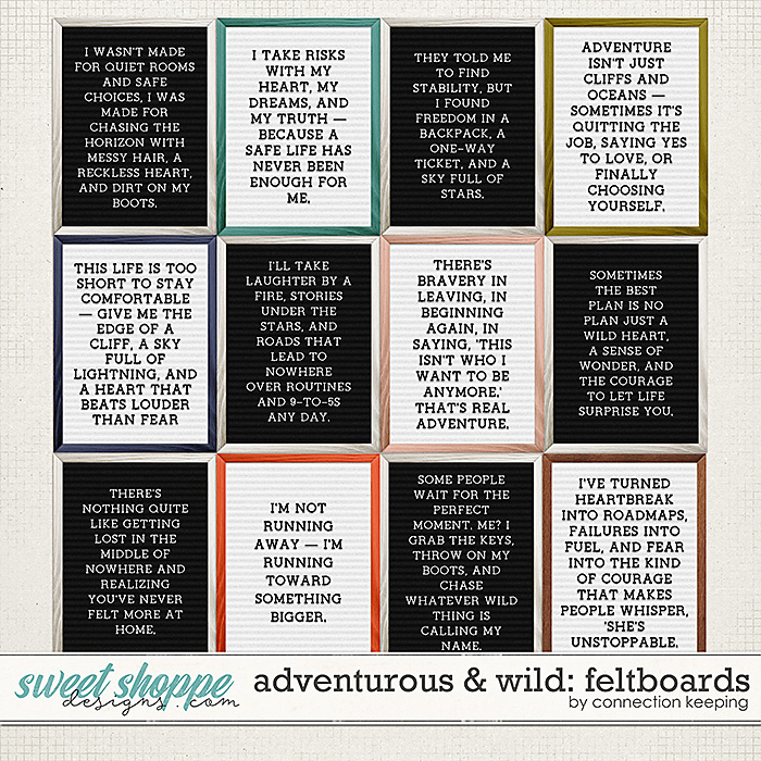 Adventurous and Wild Letterboards by Connection Keeping
