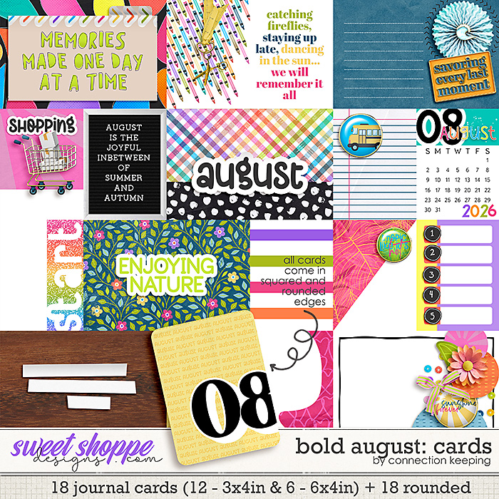 Bold August Journal Cards by Connection Keeping