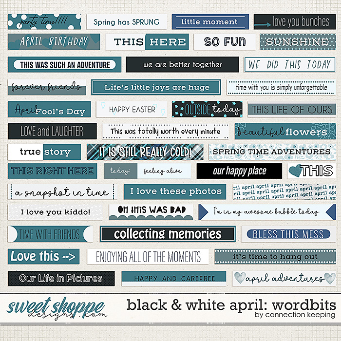 Black & White: April Wordbits by Connection Keeping