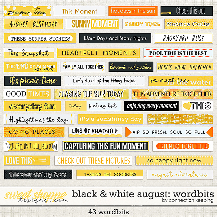Black & White: August Wordbits by Connection Keeping