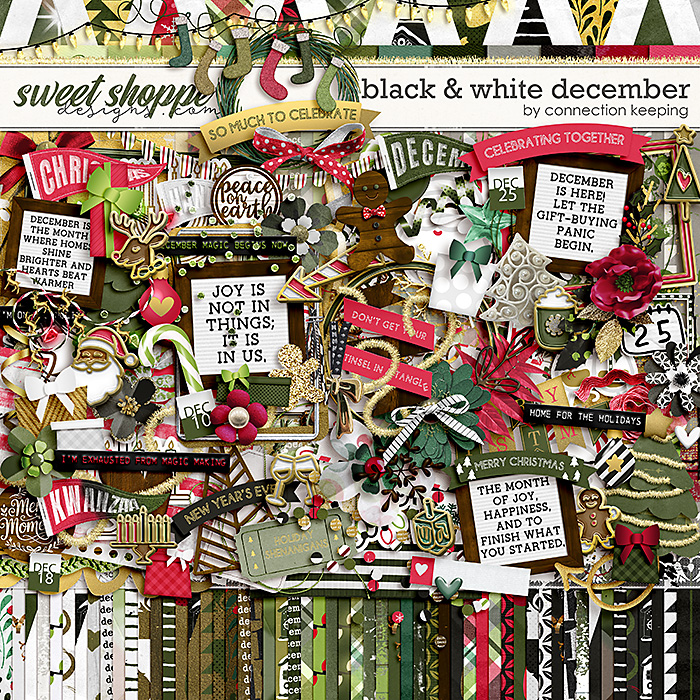 Black & White: December Digital Kit by Connection Keeping
