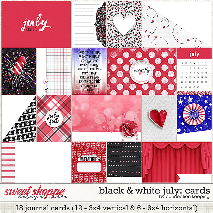 Black & White: July Journal Cards by Connection Keeping