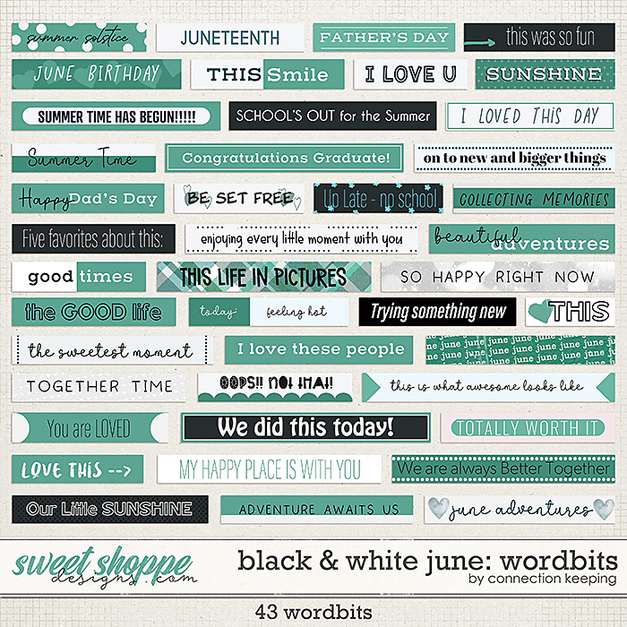 Black & White: June Word Bits by Connection Keeping