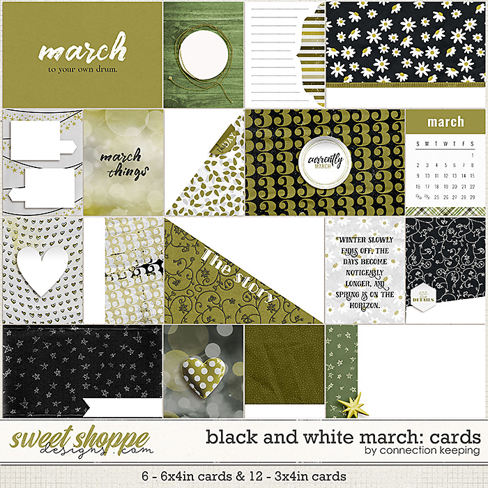 Black & White: March Journal Cards by Connection Keeping
