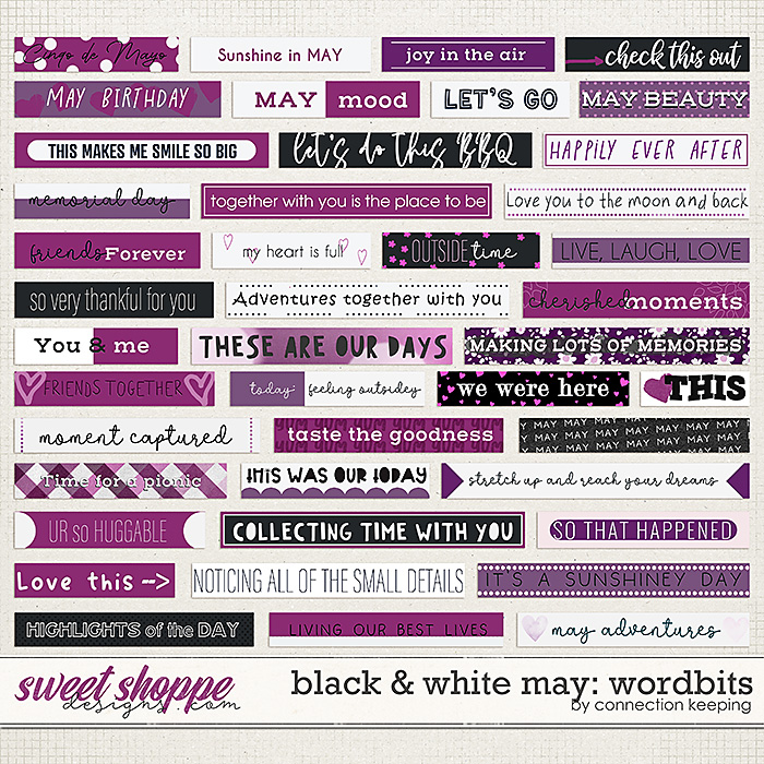 Black & White: May Wordbits by Connection Keeping