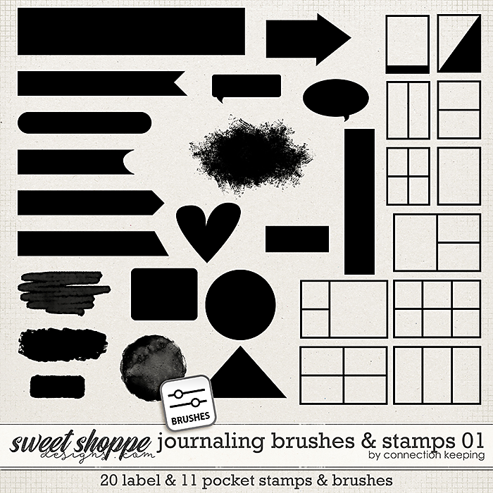 Pocket Scrapbooking Labels & Pockets in Stamps and Brushes by Connection Keeping