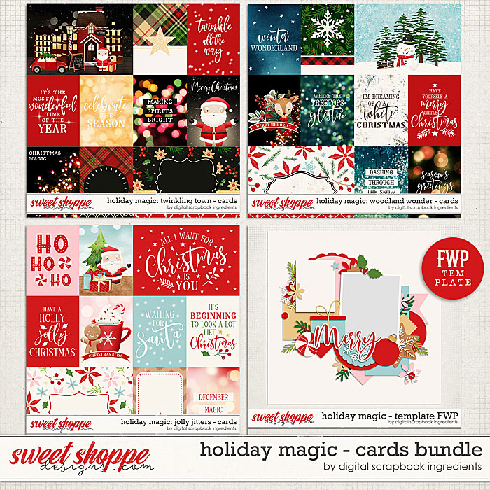 Holiday Magic Cards Bundle & FWP by Digital Scrapbook Ingredients