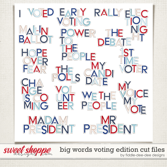Big Words Voting Edition Cut Files by Fiddle-Dee-Dee Designs