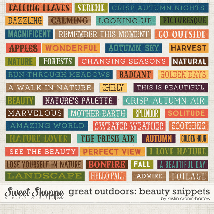 Great Outdoors: Beauty Snippets by Kristin Cronin-Barrow Great Outdoors: Beauty Snippets by Kristin Cronin-Barrow