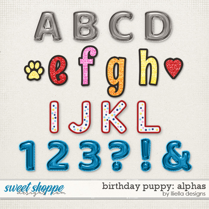 Birthday Puppy Alphas by lliella designs