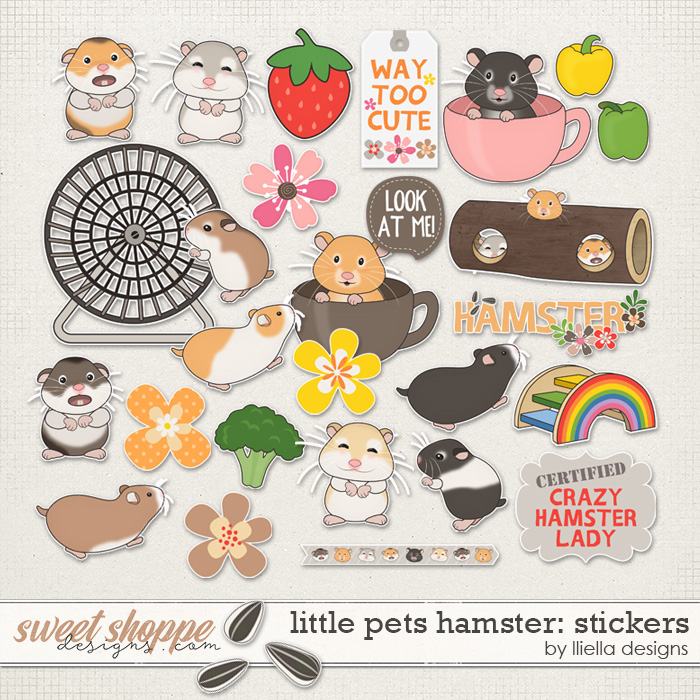 Little Pets Hamster Stickers by lliella designs Little Pets Hamster Stickers by lliella designs