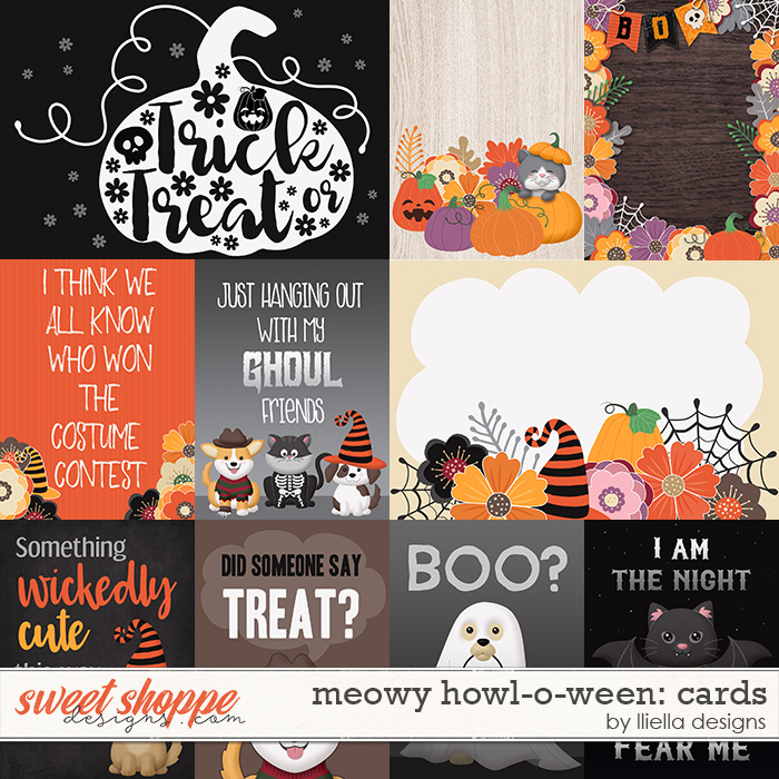 Meowy Howl-o-ween Cards by lliella designs