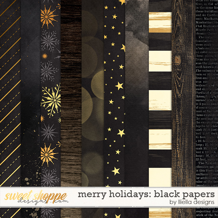 Merry Holidays Black Papers by lliella designs