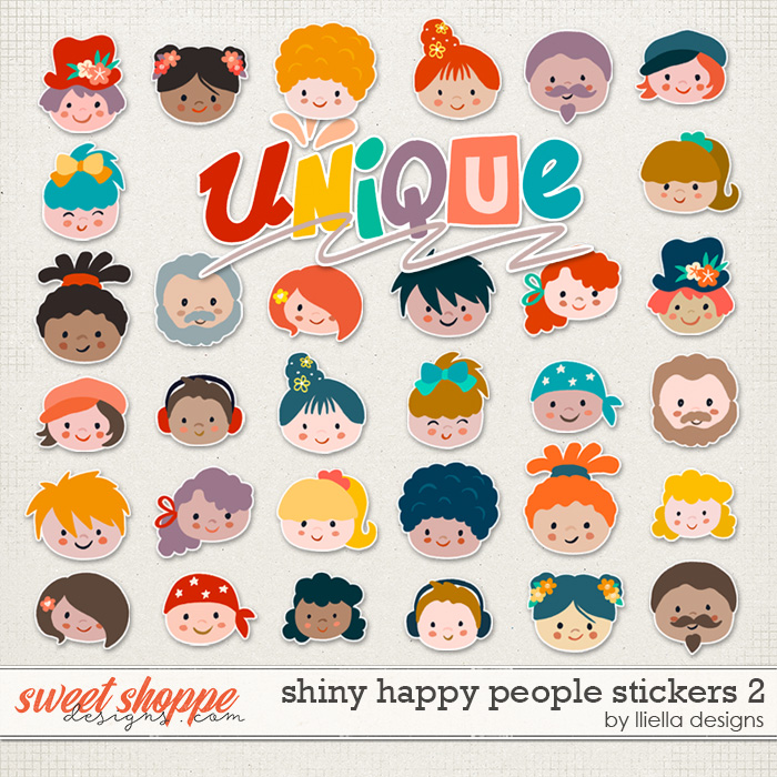 Shiny Happy People Stickers 2 by lliella designs