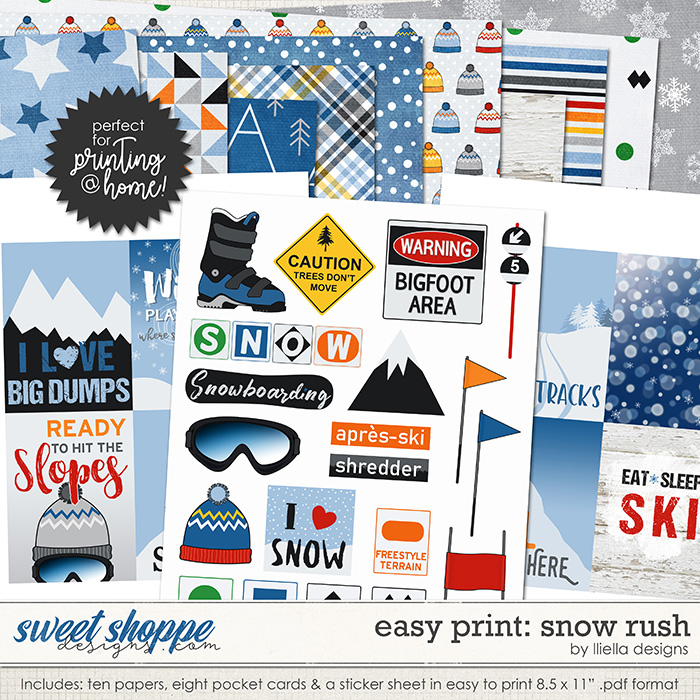 Easy Print: Snow Rush by lliella designs