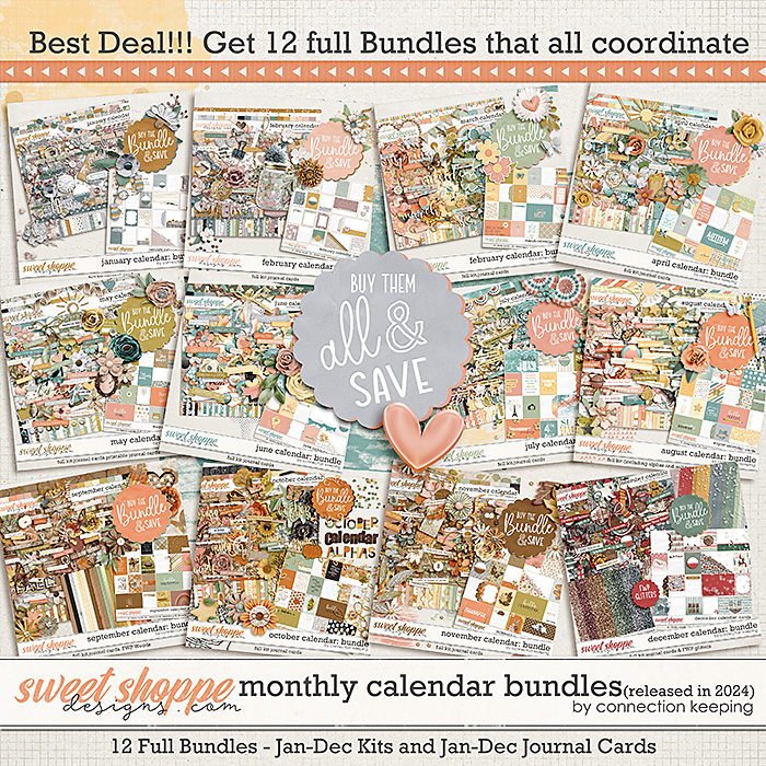 Monthly Calendar Bundles Collection (all released in 2024) by Connection Keeping