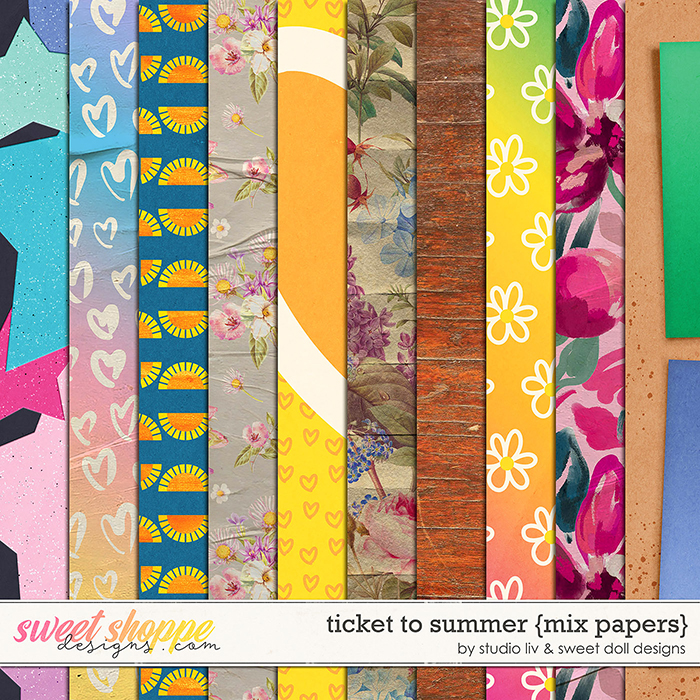 Ticket to Summer {mix papers} by Studio Liv & Sweet Doll designs