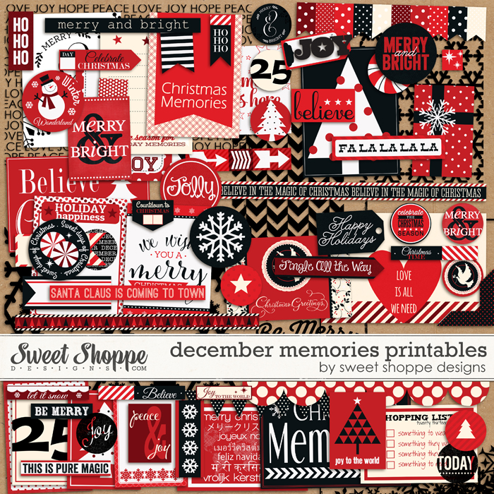 December Memories Printables by Sweet Shoppe Designs