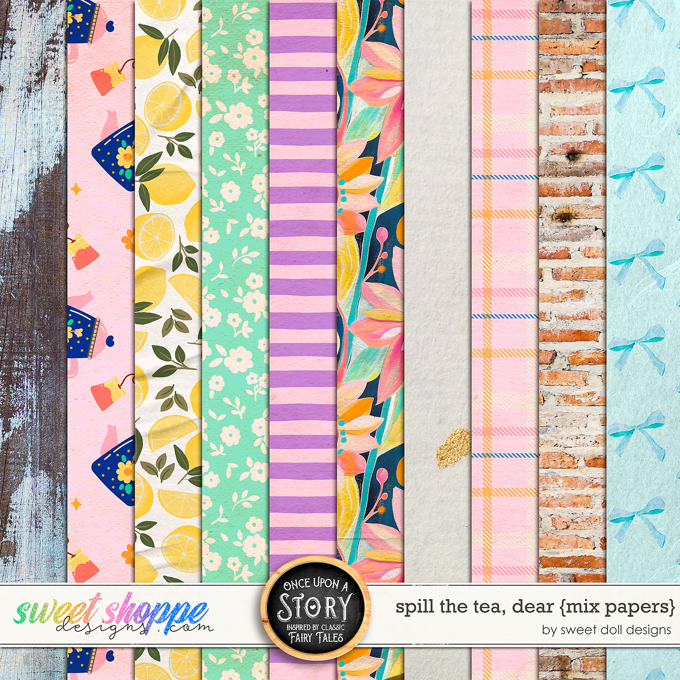 Once Upon a Story: Spill the Tea, Dear {mix papers} by Sweet Doll designs
